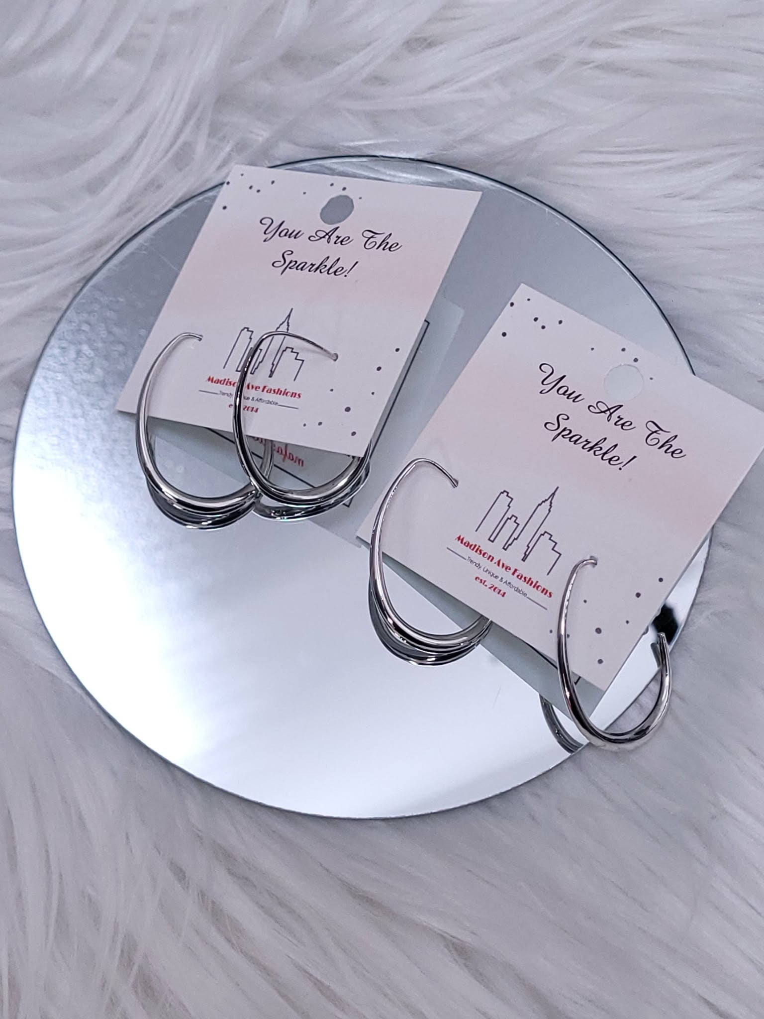 Timeless Oval Water Drop Silver Earrings
