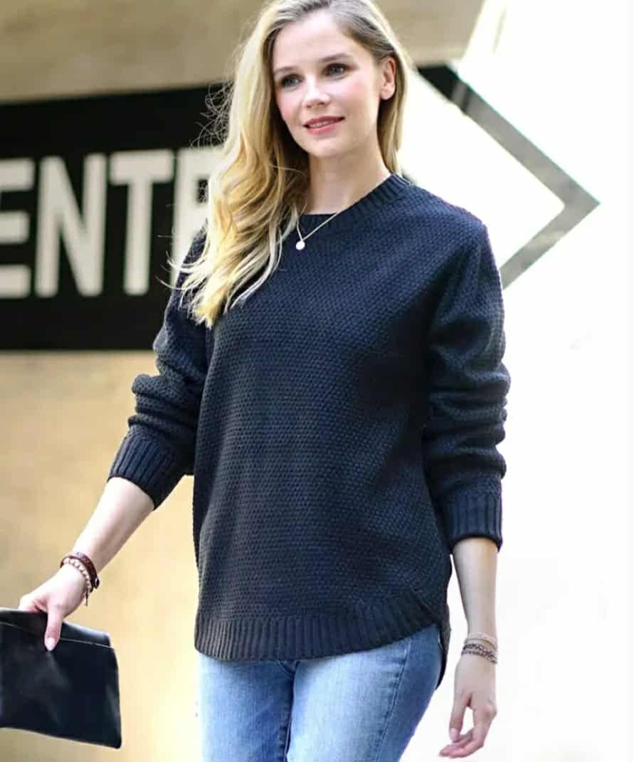At A Glance Round Neck Black Sweater
