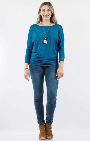 Moment To Treasure Teal Dolman Top - Plus