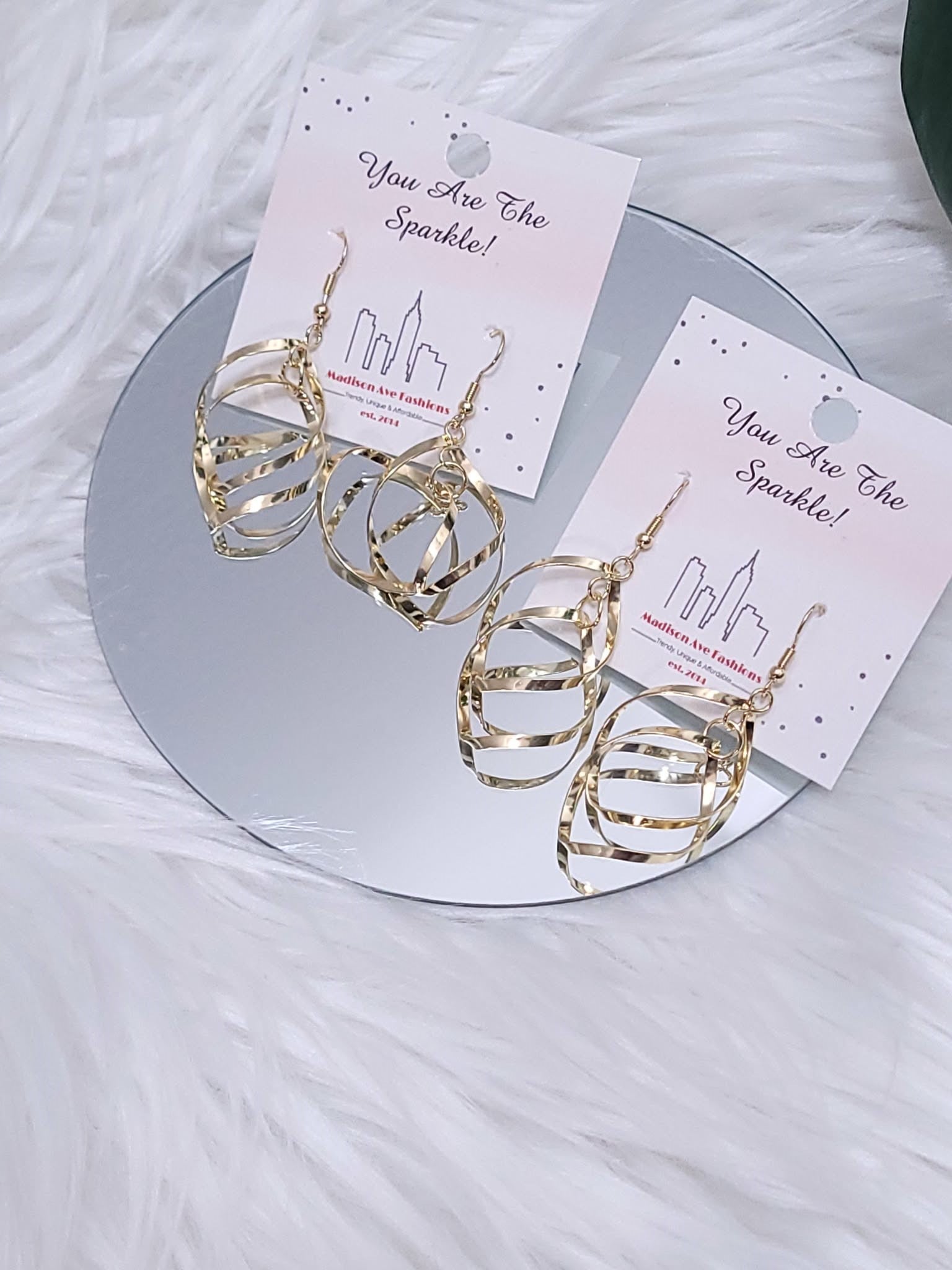 Spiral Wave Gold Earring