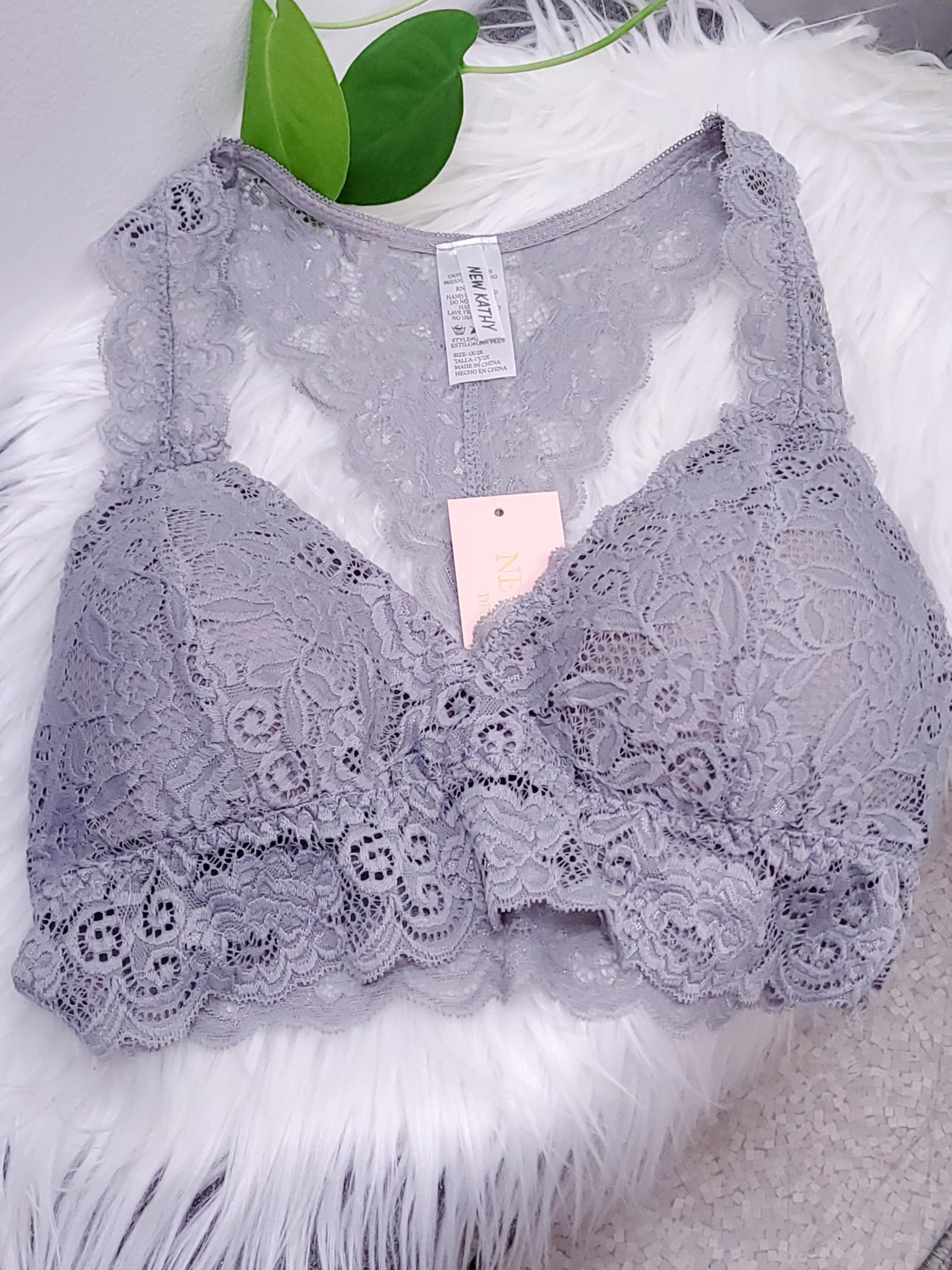 Kara Slate Lace Bralette - Reg/Plus