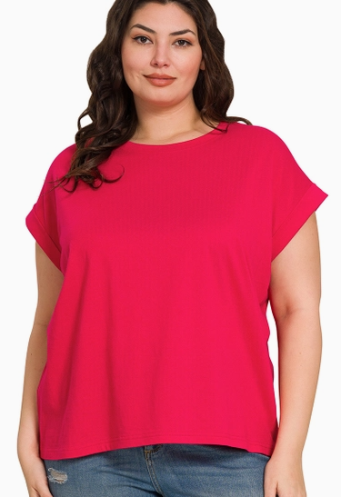 Spring Ruby Cotton Tee - Reg/Plus