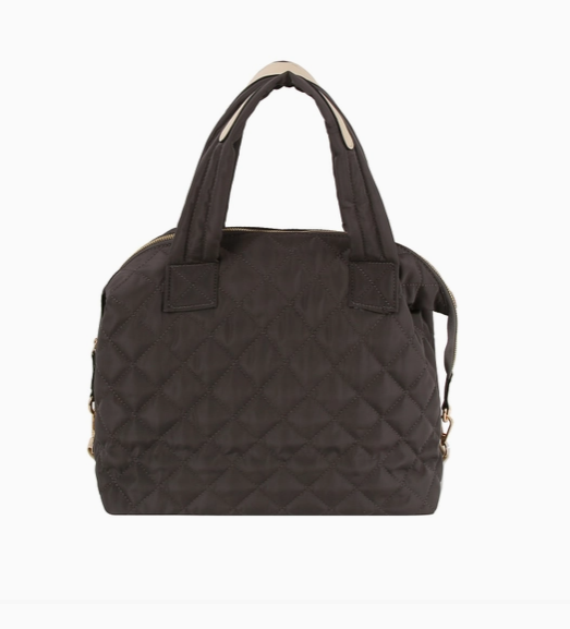 Quilted On-The-Go Dark Grey Satchel