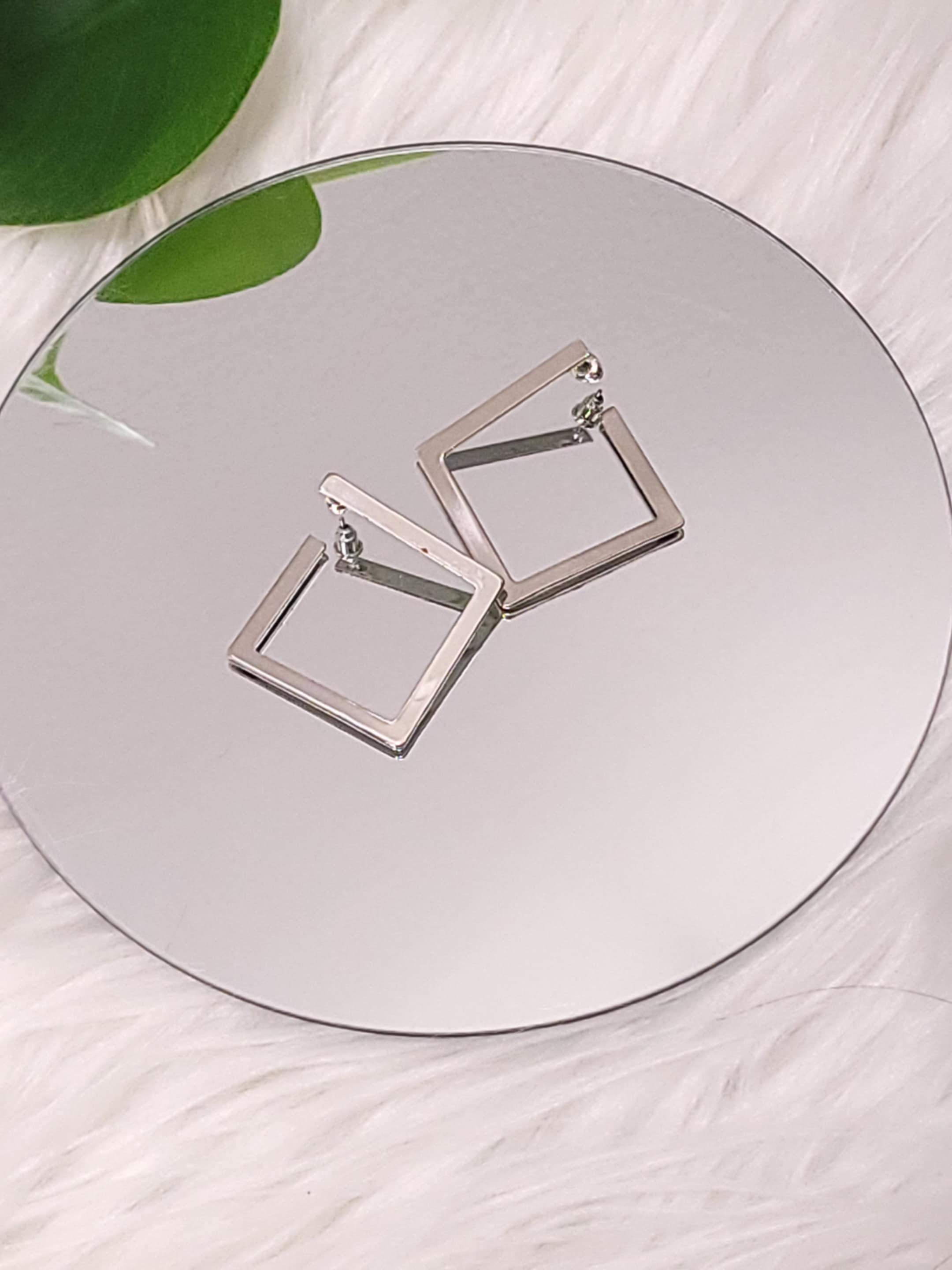 Do It All Silver Square Earrings