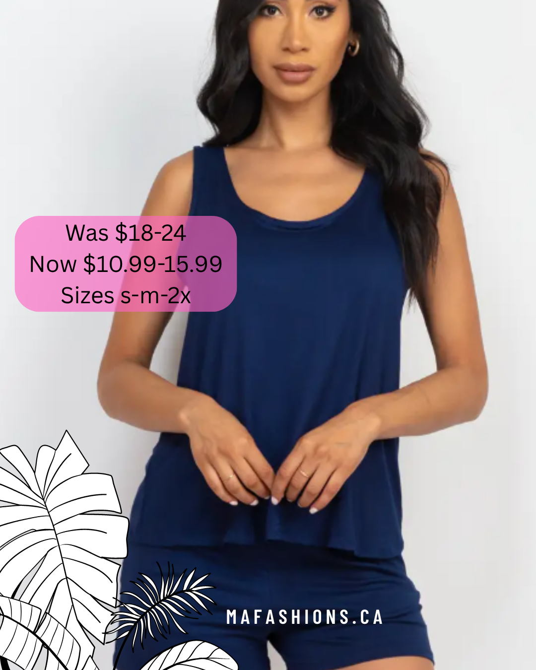 Madison Navy Short & Tank Lounge - Reg/Plus