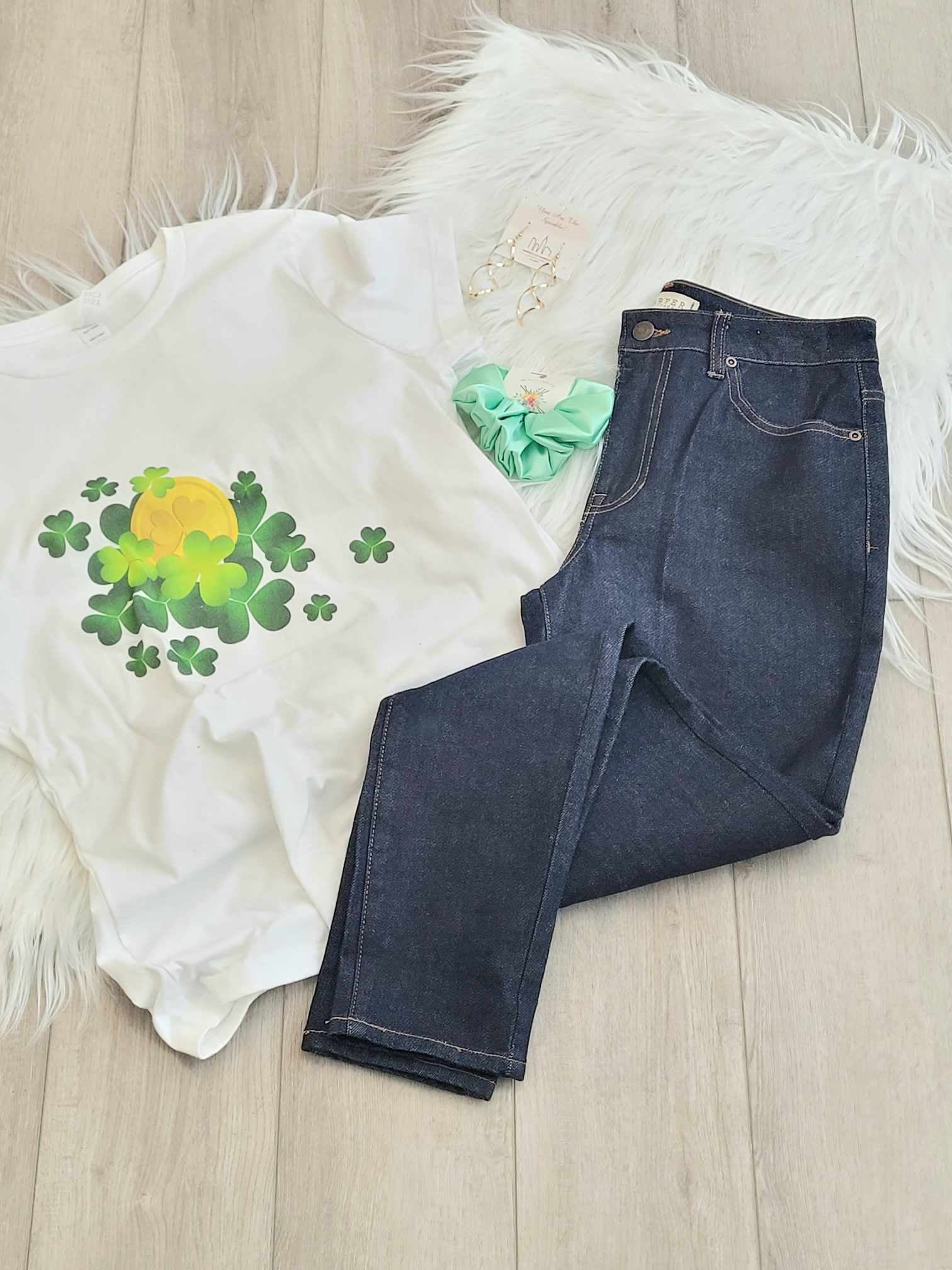 She's So Lucky Soft-Touch Women’s T-Shirt - White