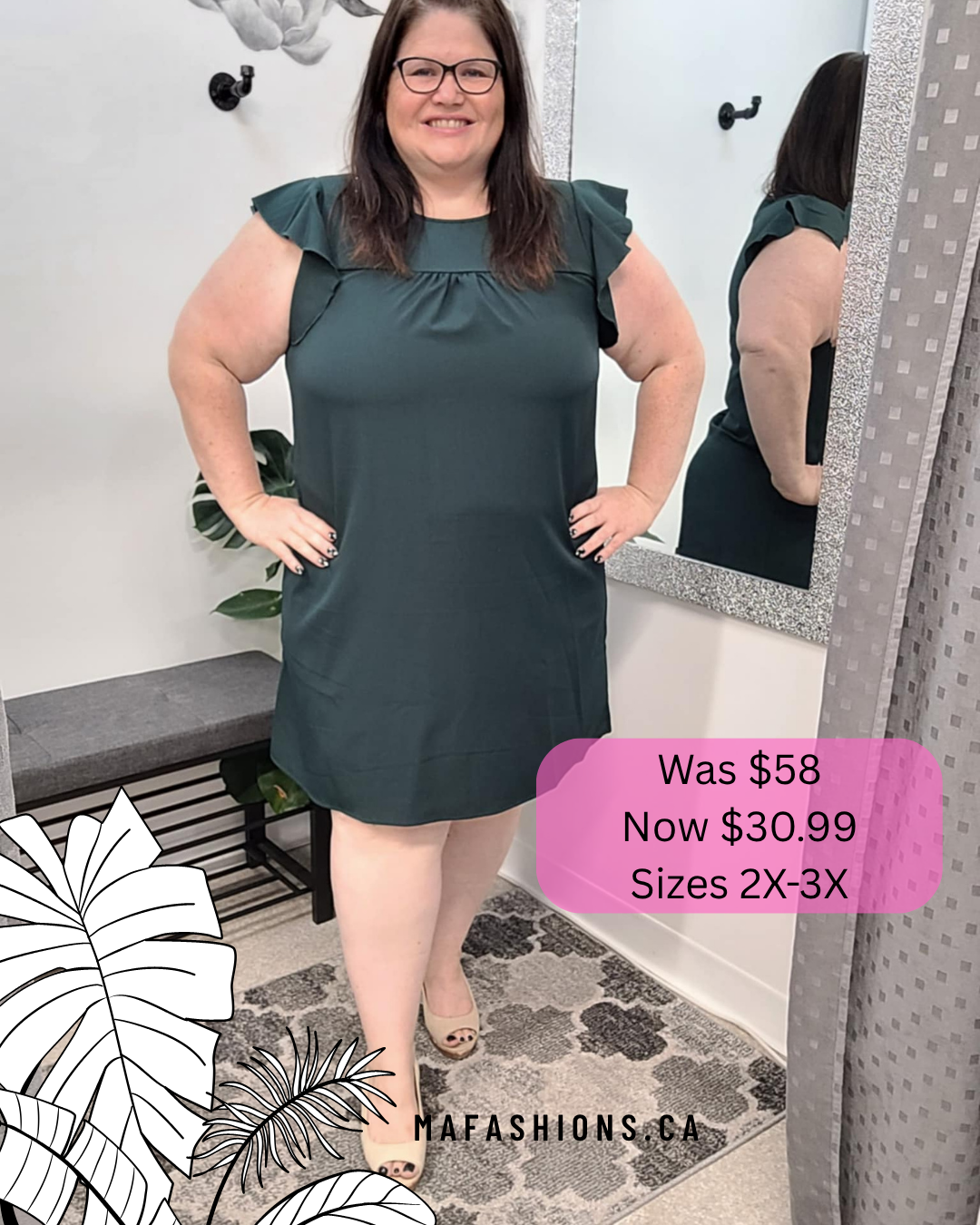 It's The Air Green Ruffled Dress - Plus