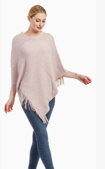Prairie Girl Beige Poncho
