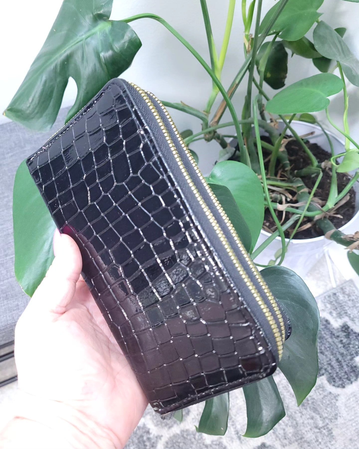 Reptile Black Double Wallet