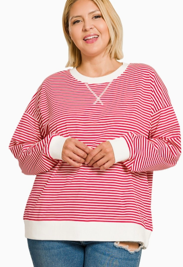 Chosen With Care Ruby Striped Pullover - Reg/Plus