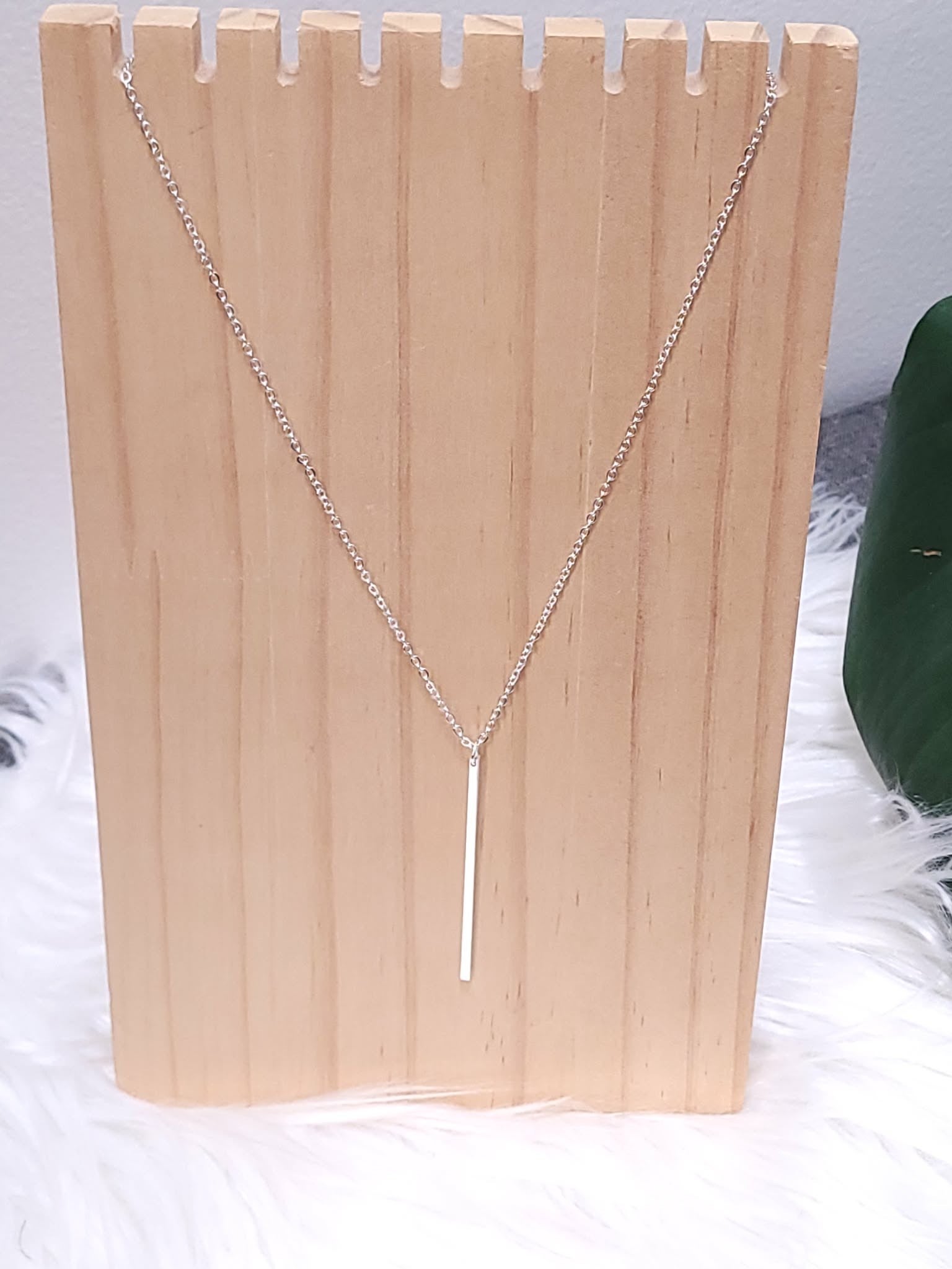Striking Bar Silver Necklace