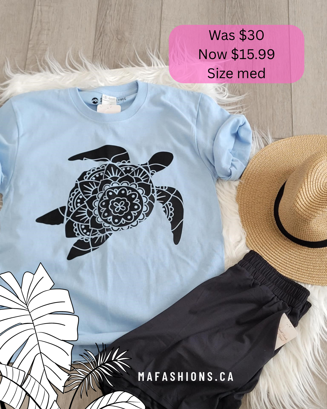 Island Turtle Light Blue Graphic Tee