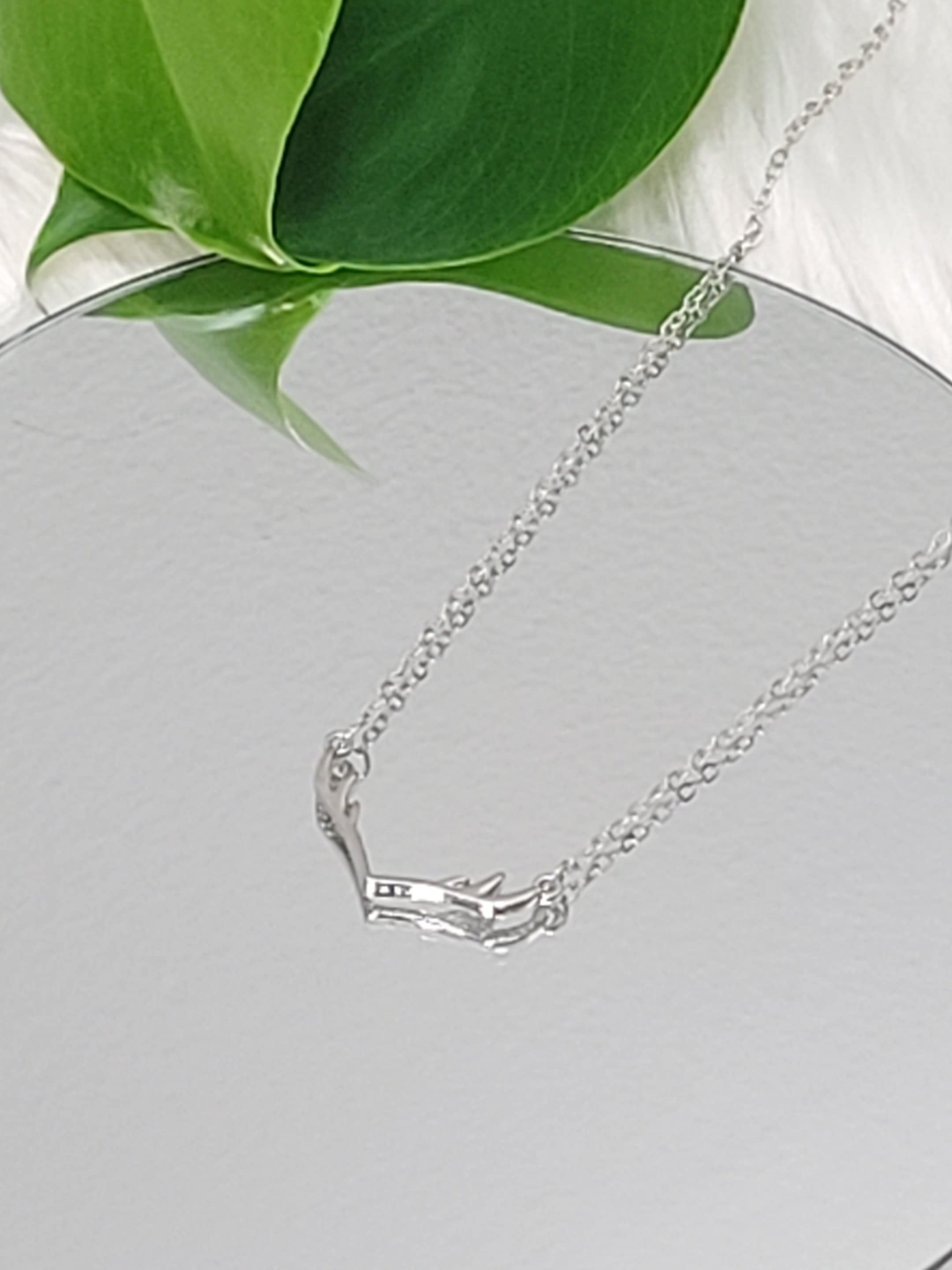 Antler Silver Finish Necklace