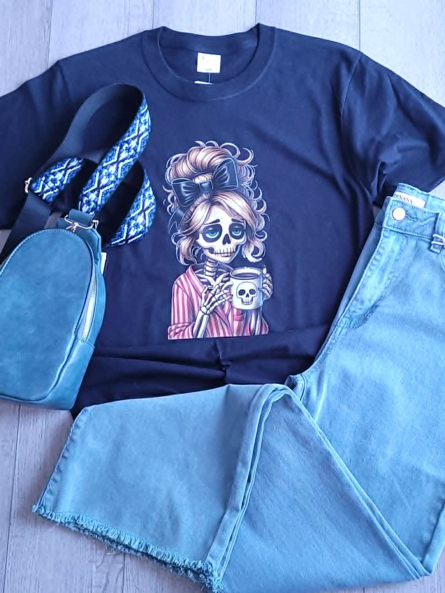 Dead Inside But Caffeinated Black Tee