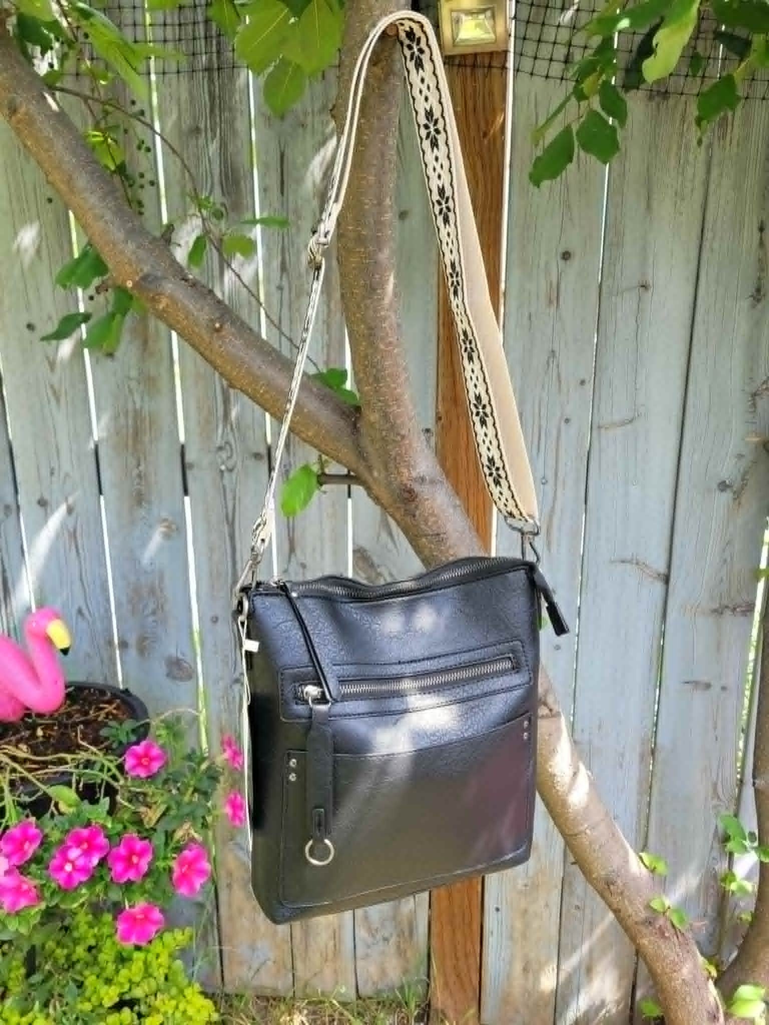 Stay Awhile Black Crossbody