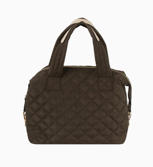 Quilted On-The-Go Olive Satchel