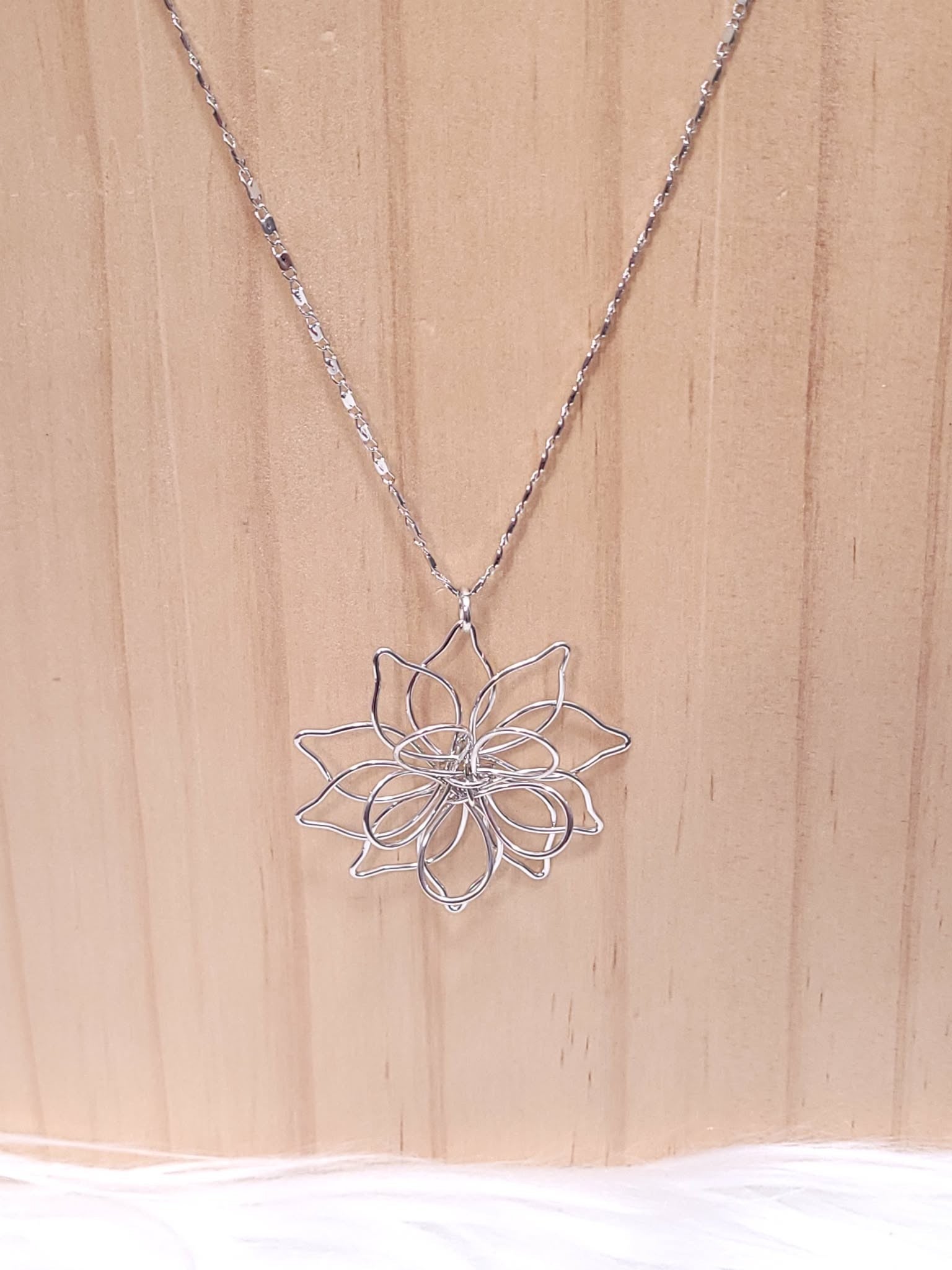 Delicate Flower Silver Necklace
