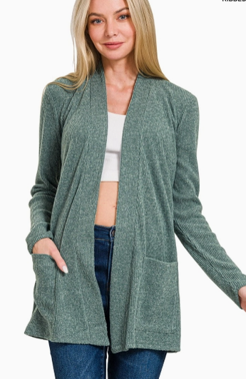 Cozy With A Good Book Ash Jade Cardigan - Reg/Plus